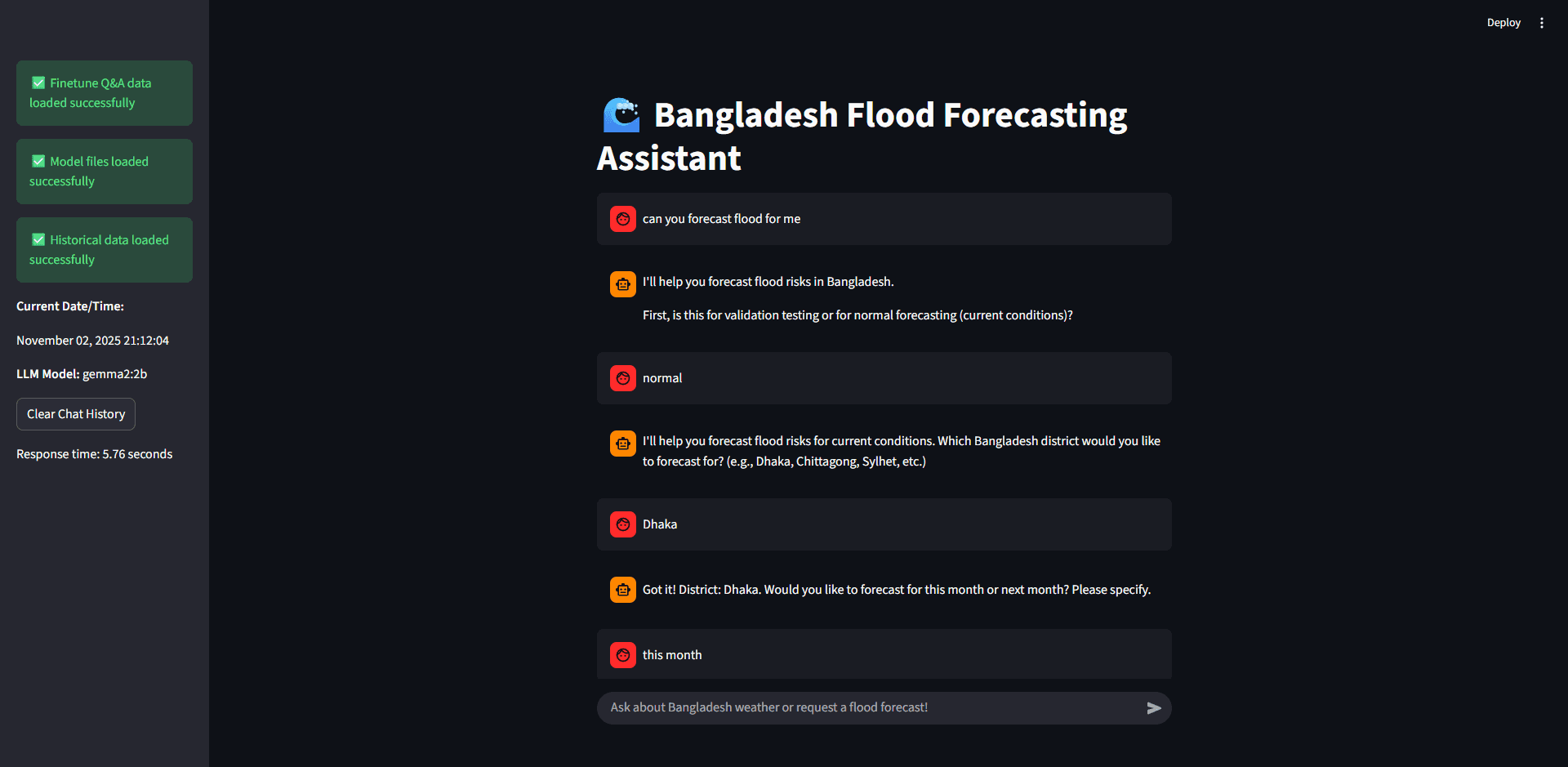 Flood Forecasting AI System screenshot